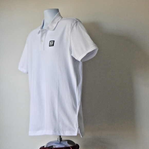 NWT Men Premium DIESEL T-SMITH-OFF Cotton Pique Polo Shirt WHITE Size XL - Picture 5 of 7